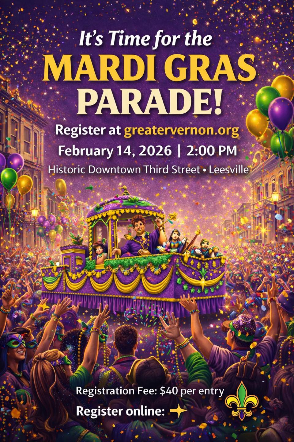 Greater Vernon Chamber of Commerce Mardi Gras Parade - Vernon Parish Louisiana